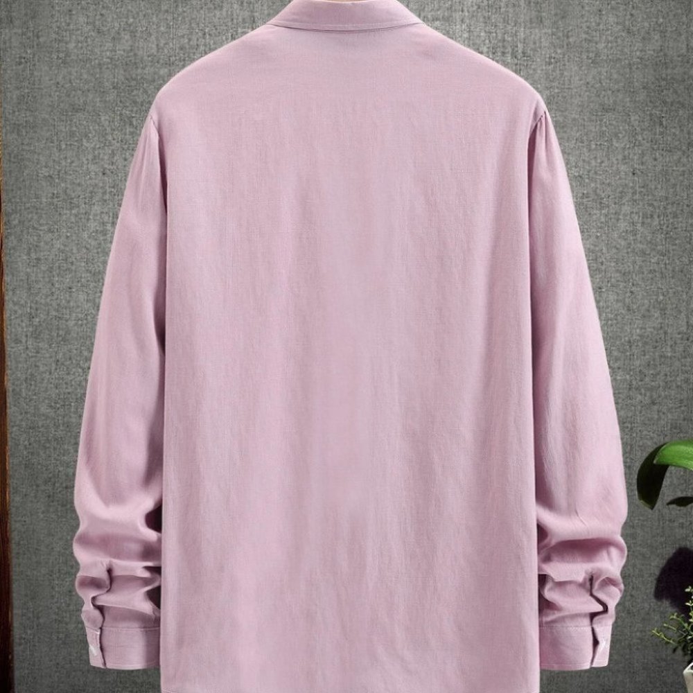 Pink Mens Button Up Shirt - Picture 3 of 5